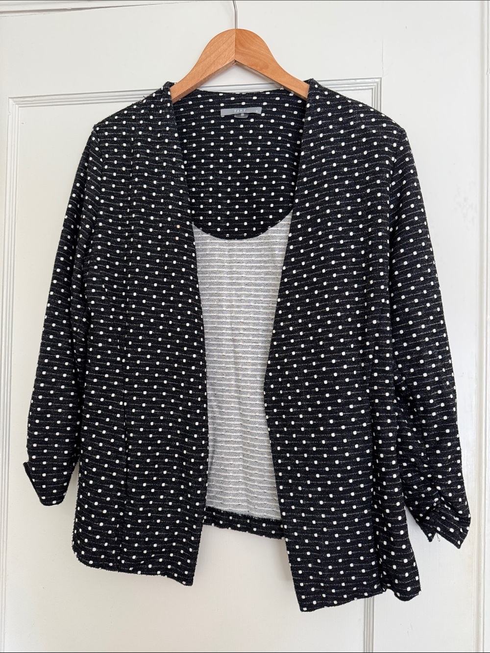 Tart Black and White Polka Dot Casual Blazer Womens M